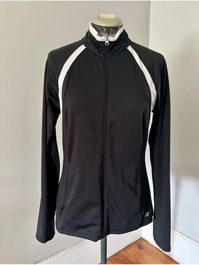 New Balance Black Activewear Top with white trim and Reflective Logo